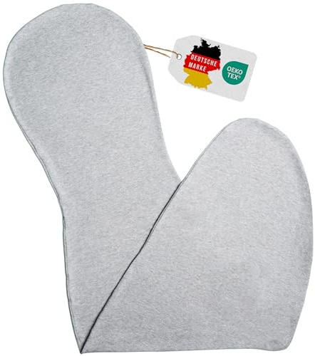 Opanoli® Seitenschläferkissen Bezug Grau aus 100% Baumwolle – Schwangerschaftskissen in Körperform – Öko-Tex – waschbar – Kuschelkissen – Stillkissen Seitenschläferkissen geeignet