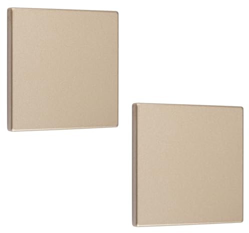 UFURMATE Lot de 4 plaques murales vierges en plastique - 8,6 x 8,6 cm - Sans vis - Double plaque murale vierge - Pour prises ou interrupteurs inutilisés (doré)