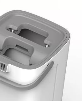 Set de fregona y escurridor, fregona y Cubo Fregona para limpieza manos libres, 5 almohadillas de microfibra lavables y mango ajustable de acero inoxidable, Mopa Para Limpiar Azulejos y Paredes,blanco