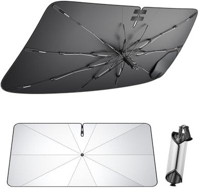 Coleya Parasol Paraguas para Coche Compatible con Dacia Duster 2018-2025, Accesorios Dacia Duster Parasol para Parabrisas Delantero de Coche, Protección Solar, Protección UV, Plegable
