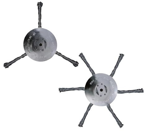 Tête Débroussailleuse Universelle 6 Pouces en Fil Acier pour Coupe-Bordure, Remplacement de Lame Coupe-Herbe, Tête de Coupe Métal pour Désherbage Jardin sans Outil (C)