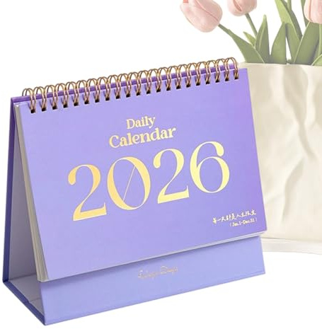 Calendrier de Bureau 2026,Planificateur Bureau Avec 2 Autocollants - Calendrier De Violet,Pour Travail Étude École Voyage Vacances Noël Fête Maison Chambre Chambre Bébé Appartement