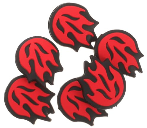 NIYANGLE 6 Pezzi Smorzatori Vibrazioni per Racchetta da Tennis in Silicone Rosso, Ammortizzatori Antivibranti Piccoli a Forma di Fiamma, Accessori Sportivi per Giocatori Professionisti