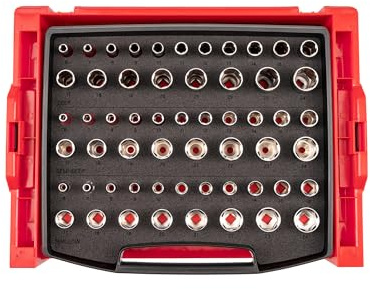 TEKTON 3/8 Inch Drive Shallow, Semi-Deep, and Deep 6-Point Socket Set with Open Top Drawer and Rack, 57-Piece (6-24 mm) | SHD91700