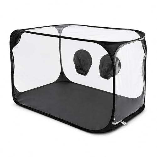 GOOGO Tienda para Cultivo de Setas, Caja de Aire inmóvil, Grow Tent Plegable pequeño 90 x 60 x 60 cm, para micología doméstica, Kit de Cultivo y experimentos pequeños (Negro)