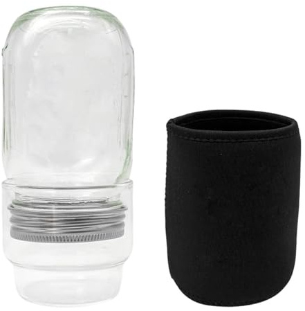 Kit de tarro de germinación - Bandejas de germinación de semillas de vidrio de 8x8x17 cm | Kit de jardín de hierbas, tarro de ancha de un cuarto de galón para cocina, encimera, alféizar de ventan