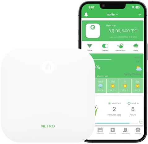 Netro Sprite 12 Zonen Bewässerungscomputer WLAN App-Steuer Für Rasen Garten