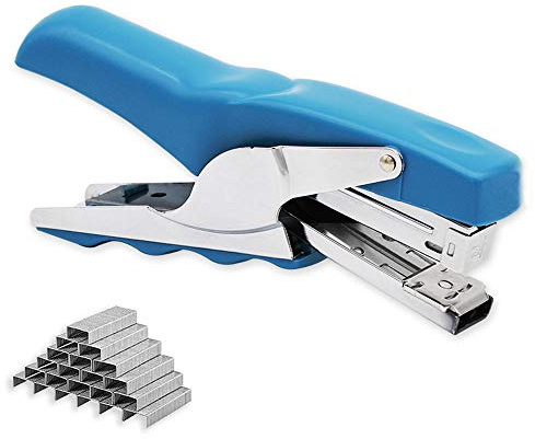 Stapler with 1000 Staples-Plier Stapler Save 60% Power,Good for Stapling at Home School or Warehouse (Blue)