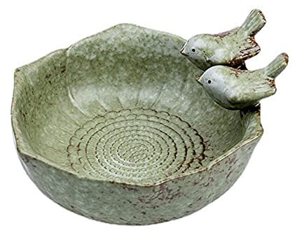 Keramik Vogeltränke Schüssel Wild Bird Feeder Vogelfutterhalter Container Vogelfutterschale für Außen Bee Bird Wasserbad Outdoor Garten Hof Dekoration