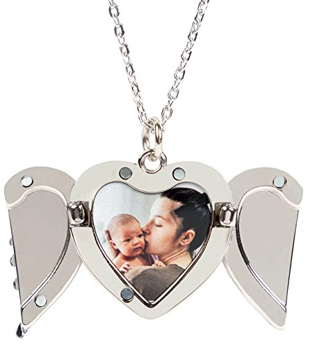 Ocadeau Collana da Donna con Medaglione a Cuore in Metallo con Foto Personalizzata - Ciondolo a Cuore Personalizzato - Collana a Medaglione con Foto Unica - Idea Regalo per la Donna