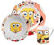 United Labels Spongebob - Set da colazione per bambini, con spongebob, in porcellana, 3 pezzi, con piatto, ciotola e tazza, lavabile in lavastoviglie e adatto al microonde