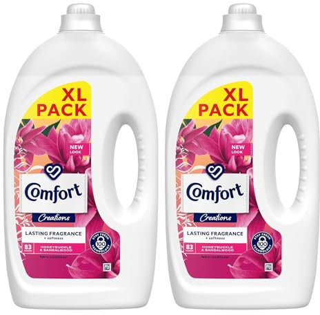 Comfort Creation Concentrated Fabric Conditioner with 100 Days of Long-Lasting Fragrance and Softness Intense Liquid Fabric Softener 83 Washes, 2.49L (Honeysuckle & Sandalwood, Buy 2)