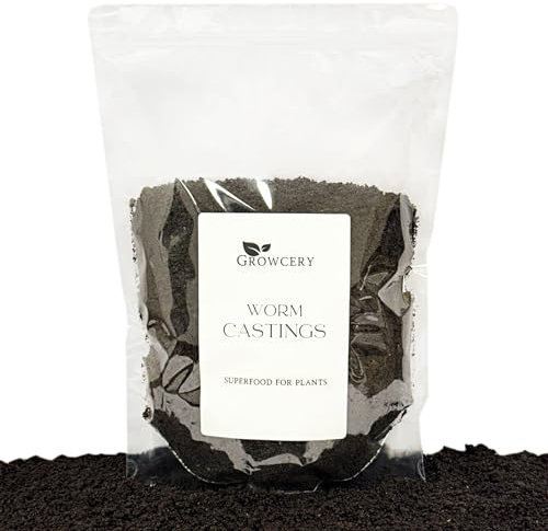 Growcery Worm Castings - Premium Fertiliser for Plants, Superior Soil Improver UK, Rich Vermicompost for Enhanced Plant Health and Vigour, Fertiliser for Outdoor and Indoor (30L)