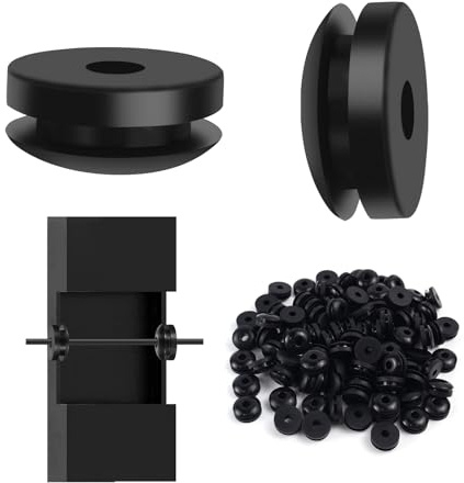 Gyykzz 100Pack Black Rubber Grommets Level Stairs Angle Protector Sleeves, Cable Railing Kits for 25-35 Degree Metal Post, 1/8 5/32 3/16 Stainless Steel Black Cable Rubber Grommets
