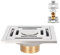 Siphon de Sol Carré, Drain de Sol en Acier Inoxydable Anti-Odeur avec Filtration à Double Couche et Couvercle Amovible - Idéal pour Salle de Bain, Douche, Toilette, Buanderie et Jardin -10×10cm