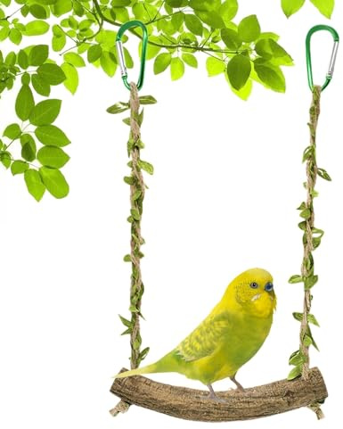 Bird Swing – Swing Perch with Stand Pole | Convenient Swing Budgie Swing | Perch Bird Toy Climbing Chewing Toy For Parakeets, Cockatiels, Finches, Small Birds Play And Exercise
