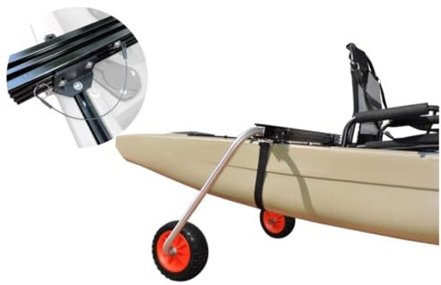 GigaCraft Kayak Trolley Cart Package, Wheels for Fishing Kayak Transport, Kayak Carrier Dolly Cart with 10″ Flat-Free Wheels (Track Mount Package) (Red, 36)