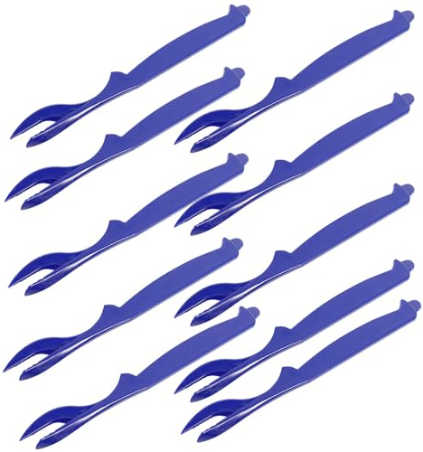 Veemoon Set 10 Forchette per Granchio in Plastica Resistenti Utensili per Mangiare Frutti di Mare Domestici e da Ristorante Accessori per Aprire Gambe di Granchio e Code di Aragosta