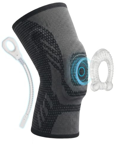NuVigor Knee Support Brace for Men and Women, Anti Slip Knee Brace with Patella Gel Pads & Side Stabilizers, Compression Sleeve Support for Arthritis Joint Pain Meniscus Tear ACL MCL Running Sports