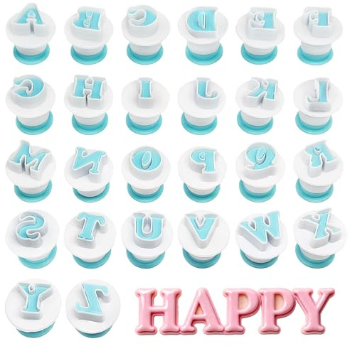 36 Großbuchstaben Fondant Ausstecher,Präzises Schneiden von Backzutaten