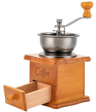 Kaffekvarn manuell | manuell kaffekvarn | keramisk kvarn | 3-stegs justering | retrodesign | för espresso, filterkaffe och franska press