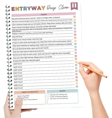 Planificateur de liste de contrôle réutilisable - Organiseur de feuilles flexible - Outil de suivi des tâches quotidiennes - Gestionnaire de planning de nettoyage - Conçu pour les projets créatifs des