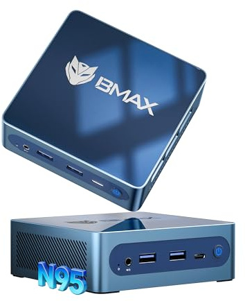 BMAX Mini PC B4Plus, Intel Alder Lake-N95 (hasta 3, 4GHz) 12GB LPDDR5 512GB SSD, Win-11Pro, Mini Ordenador, Double Écran 4K@60Hz,Type-C,HDMI, WiFi 5/BT5.0 Micro PC para para Hogar, Oficina, Empresa