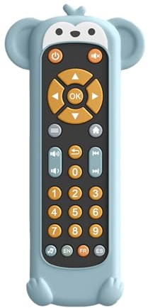 Jouet télécommandé pour bébé avec lumière et son, contrôleur réaliste pour tout-petits, jouet musical d'apprentissage en trois langues pour enfants d'âge préscolaire (E, taille unique)