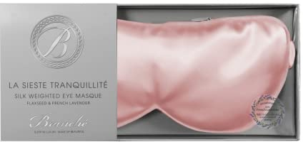 Branche Beauty Silk Eye Mask La Sieste Tranquillité - Stylish 100% 6A Silk 22 Momme Sleep Mask, Eye Cover, Shade Blindfold Sleeping Sleepover Mask for Luxury Sleep in Total Darkness (Blush)