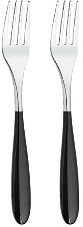 Grunwerg Yin & Yang Table Forks 2TAF650BK, 18/10 Stainless Steel, Set of 2, Black