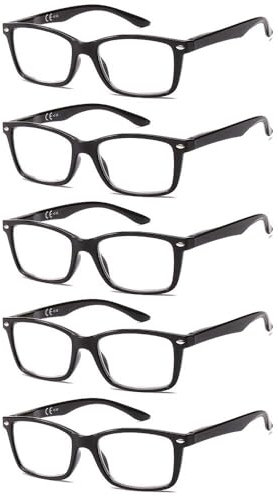 Suertree 5 Pack Lesebrille Feder Scharnier Sehhilfe Augenoptik Brille Lesehilfen für Damen Herren BM151 2.0x