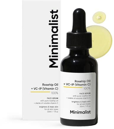 Minimalist Pure Rosehip Oil with Vitamin C Face Serum for Glowing Skin | Facial Oil For Men & Women | 30 ml