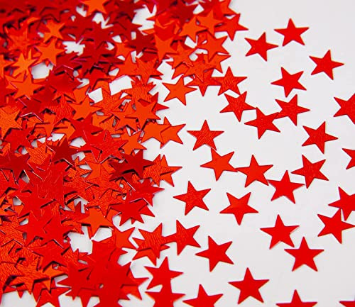 SHATCHI 14 Gram Red Stars Table Scatter Confetti Birthday Wedding Anniversary Christmas Festive Party Decorations (SHATCHI)