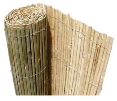 DIXIE STORE - Sichtschutz Bambusmatte, Bambus-Streifenmatte, Balkonverkleidung - Praktisch Natürlich, Robust Windschutz - Sichtschutz für Balkon, Garten aus Bambuslatten 1,2 x 5 m