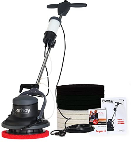 Floorboy® Universalset mit 12 Zoll Einscheiben Reinigungs- und Poliermaschine mit Tank, Pads und Treibteller, Anleitungen und Padkunde von Bioraum