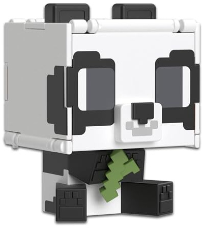 Mattel Minecraft - Flippin' Figs Panda + Torta, personaggi 2 in 1 trasformabili alti 10 cm con teste grandi e design pixelato, ispirati all'iconico videogioco, giocattolo per bambini, 6+ anni, HTL48