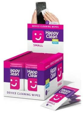 Happy Clean Device Cleaning Wipe Small – 100 stycken – för mobiltelefon och smartklocka – högkvalitativa rengöringsdukar för små enheter