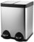 JM ·YIPENG Kitchen Recycling Bins,2 x 20L Double Rubbish Bin with Lids and Plastic Inner Buckets,Stainless Steel Pedal Bins for Kitchen Recycling and Waste