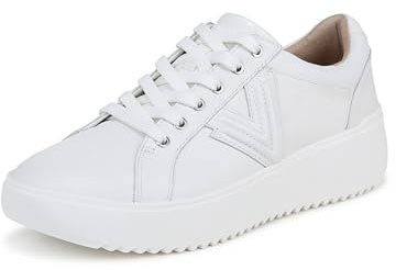 Vionic Womens Kearny Lace Up Sneaker White Leather 9 M