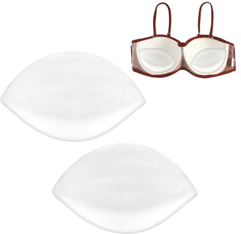 HFDONGL Bra Inserts Silicone Bra Pads Inserts Removable Invisible Chicken Fillet Bra Inserts Push Up Breathable Silicone Breasts for a Variety of Bras (1 Pair) Transparent