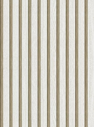 Papel pintado autoadhesivo de madera Belgravia, 44,5x500CM efecto 3D panel de patchwork con vetas de madera realistas rollo de vinilo autoadhesivo de roble nogal