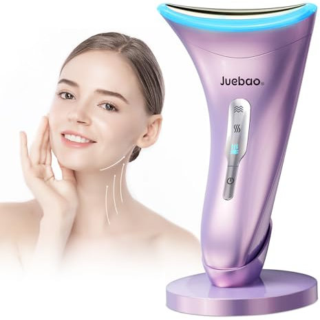 Face Massager Facial Lifting Device: Electric Neck Lift Machine 45°C Heat EMS Microcurrent Massage - 3 LED Face Toning Devices Wand Anti-Wrinkle - Anti-Aging Face Sculpting Device for Women Neck Care