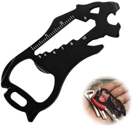 XURJUMI 8 In 1 Keychain Multi-Tool,Stuffers Geschenke Für Männer, Mini Edc Cool Gadgets Tool Multitool, Herren Geschenke Für Papa Ihn Opa(Schwarz)