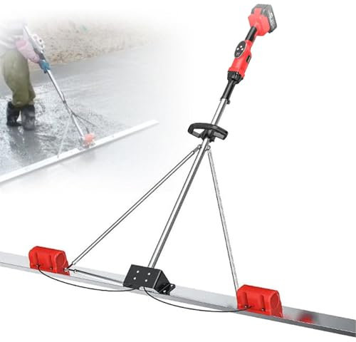 Outil de finition de chape de surface en béton, grattoir électrique pour béton, 6000 tr/min, lame de 150 cm, outil de finition de chape en béton, avec planche en acier inoxydable, 2 batteries - 1,8