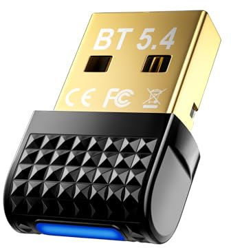 USB Bluetooth 5.4 Adapter für PC, Mini Dongle mit Realtek Chip, Plug & Play für Windows 11/10/8.1/7, Unterstützt 7 Geräte, Hochwertiger Sound, BLE+EDR, für Tastatur/Maus/Drucker/Gamepad