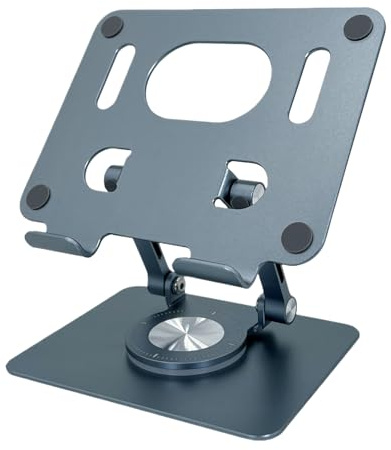 Datorrotationsstativ - 3-i-1 datorhållare, vikbar ergonomisk dator colsorption, 360 graders roterande datorstativ | höjd - adjudisk hylla