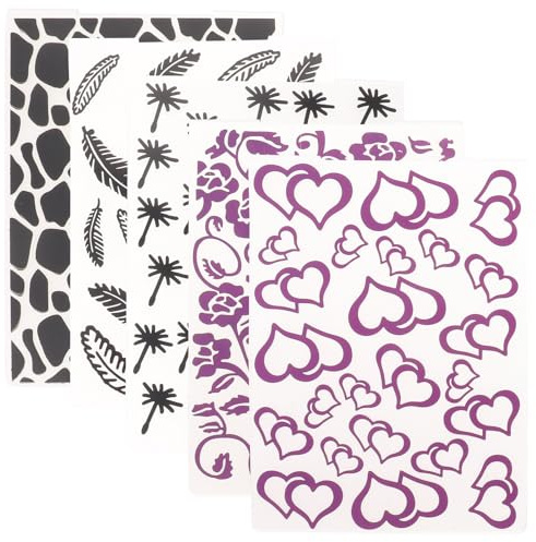 NOLITOY 5 pièces Gabarits Plastique pour Gaufrage DIY Motifs Variés Folders Embossing pour Scrapbooking Cartes et Décoration Artisanale