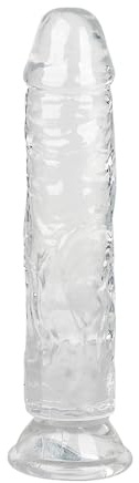 Qcpuuu Dildo Realistico, 21.5cm Dildo Donna con Ventosa, Trasparente Pene Realistico, Giocattolo Sessuale con Stimolazione del Punto G per Coppie e Donne
