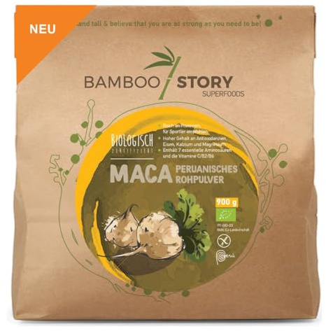 Ekologiskt Macapulverblandning | Gul, Röd & Svart Maca | 100% från Peru | 900 g | BAMBOO STORY | Råpulver | Utan tillsatser