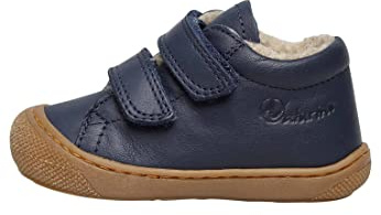 Naturino Chaussures Premiers Pas en Cuir doublés en Laine, Bleu foncé- 23